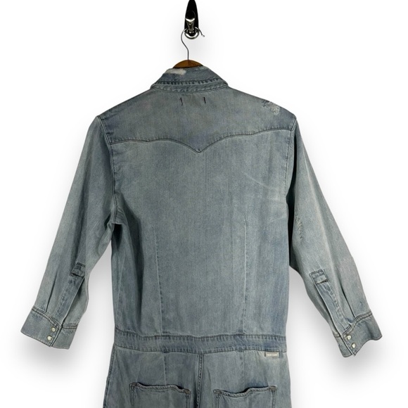 Dear John Denim Logan Distressed Coverall Romper, Lt. Blue Wash, Size Small, NWT - Picture 14 of 16